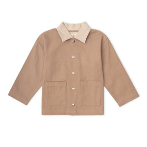 Organic Twill Button Jacket - Taupe