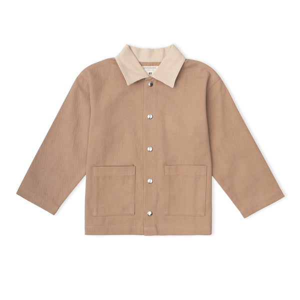 Organic Twill Button Jacket - Taupe
