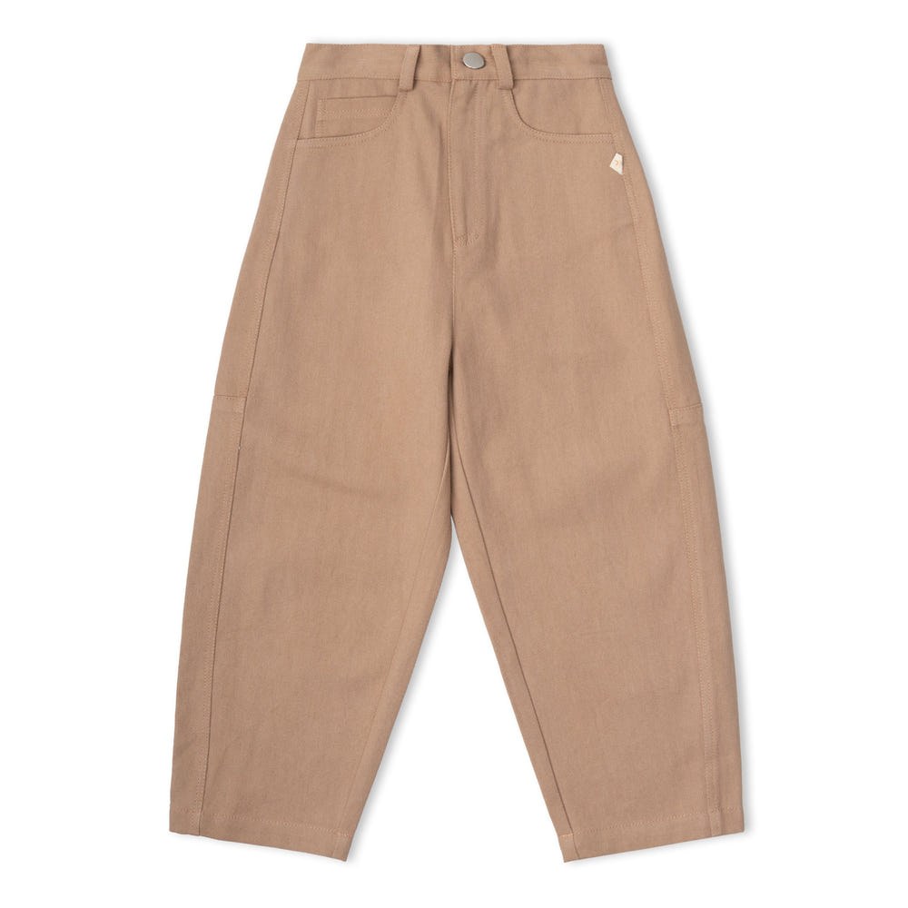 Organic Twill Barrel Pants - Taupe