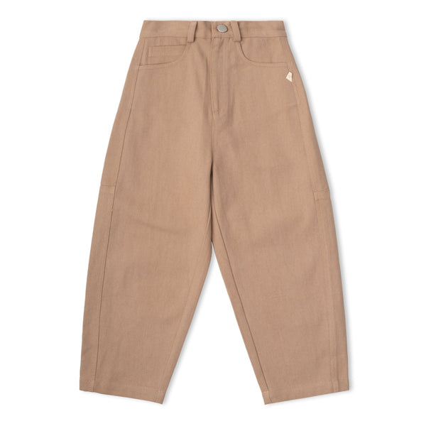 Organic Twill Barrel Pants - Taupe