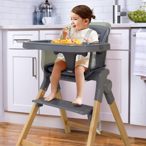 Clover Baby High Chair in indoor setting, angle 6 showcasing sleek design and comfort for mealtime.