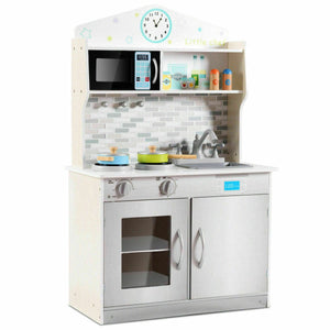 Kids Wooden Pretend Cooking Playset Cookware Play Set Kitchen Toys Toddler Gift