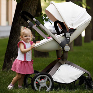 Baby Stroller: Height-Adjustable Seat and Reclining Baby Carriage with Four-Wheel Shock Absorption, Bidirectional, Elevated View, Stylish Stroller