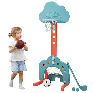 3-in-1 Kids Basketball Hoop Set with Balls - Adjustable Height