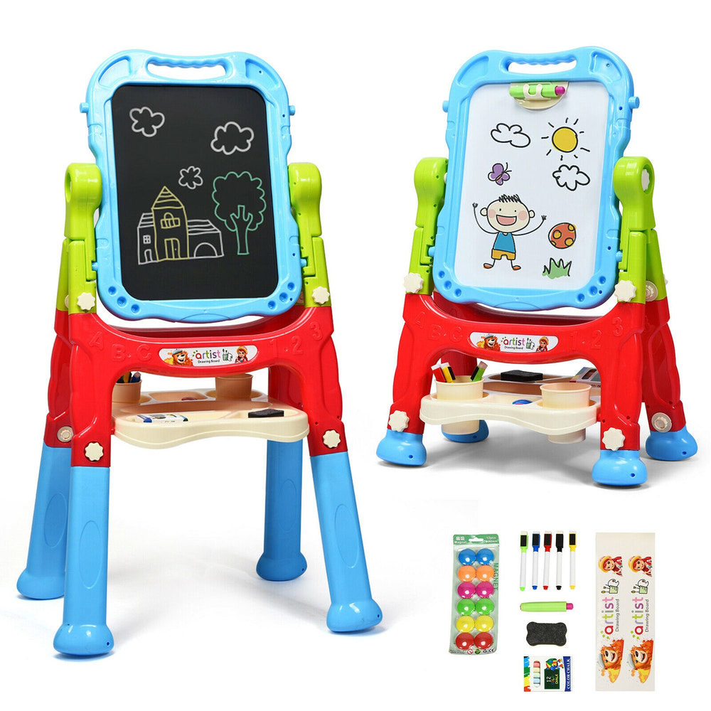 Height Adjustable Kids Art Easel Magnetic Double Sided Board for Toddlers & Kids
