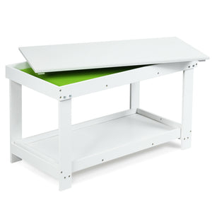 Solid multifunctional wood kids activity play table at angle 19, perfect for playtime and creativity.