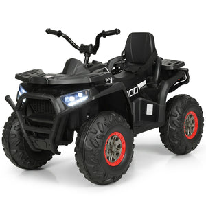 12V kids electric ATV quad with MP3 and LED lights, perfect for outdoor fun and adventure. Angle 4 view.