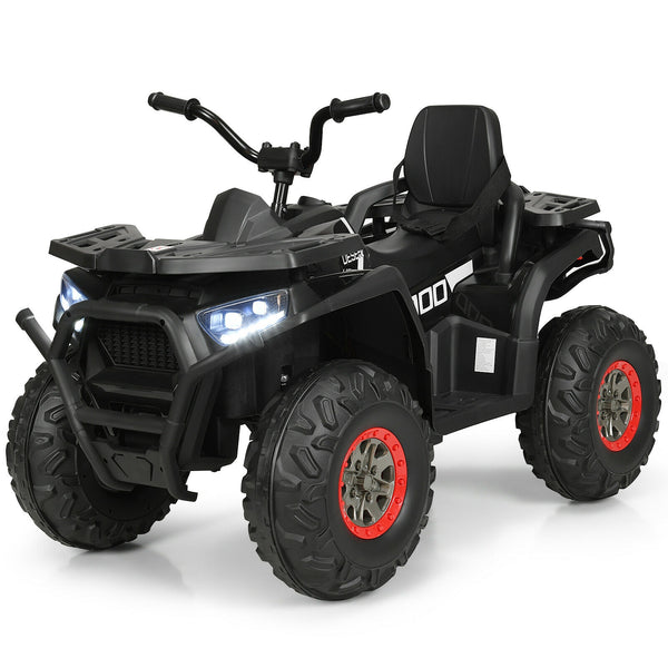 12V kids electric ATV quad with MP3 and LED lights, perfect for outdoor fun and adventure. Angle 4 view.