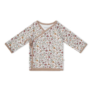 Organic Kimono Top & Footed Pants Set - Woodland Sprig