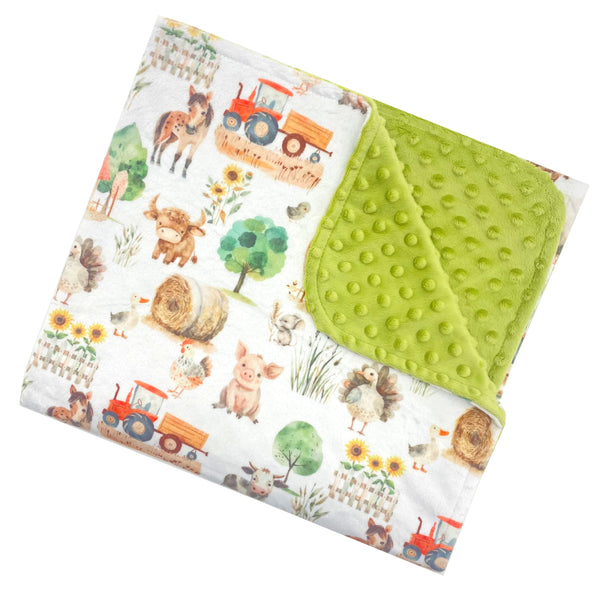 Farm Life Minky Baby Blanket