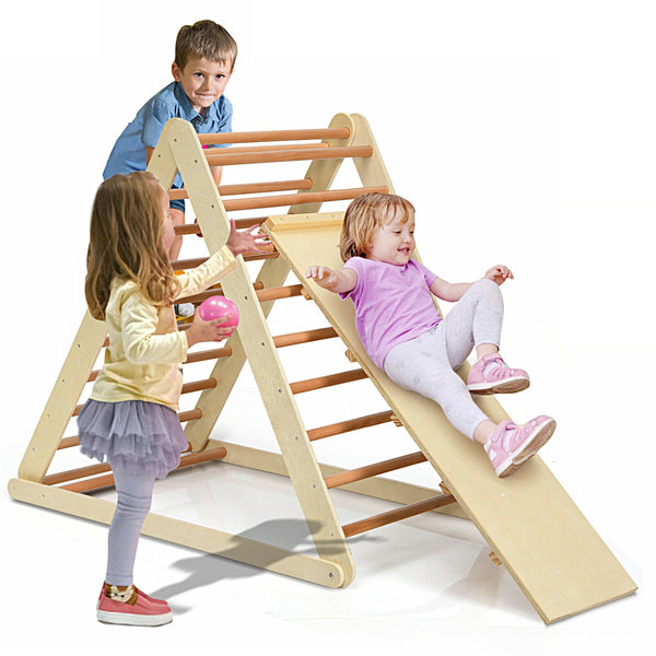 Foldable Wooden Climbing Triangle Indoor Home Climber Ladder for Toddlers & Kids