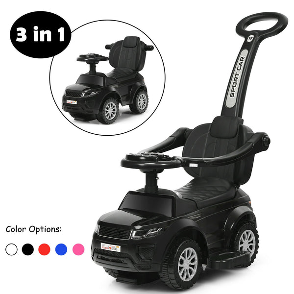 3 in 1 Ride on Push Car Toddler Stroller Sliding Car with Music