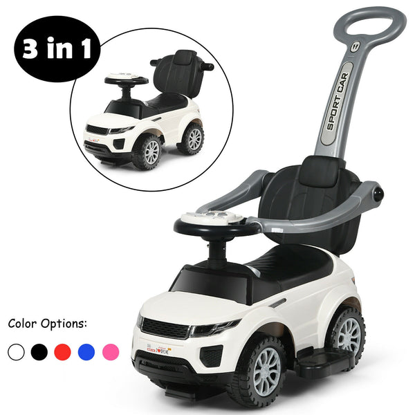 3 in 1 Ride on Push Car Toddler Stroller Sliding Car with Music