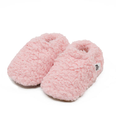 Tedy Baby Booties House Slippers, Non-Slip Sole, Organic Cotton Lining, Home Nursery Shoes Pink