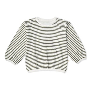 Organic Tee & Pant Slouch Set - Olive Stripes