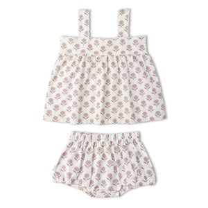 Organic Scalloped Top & Bloomers Set - Lavender