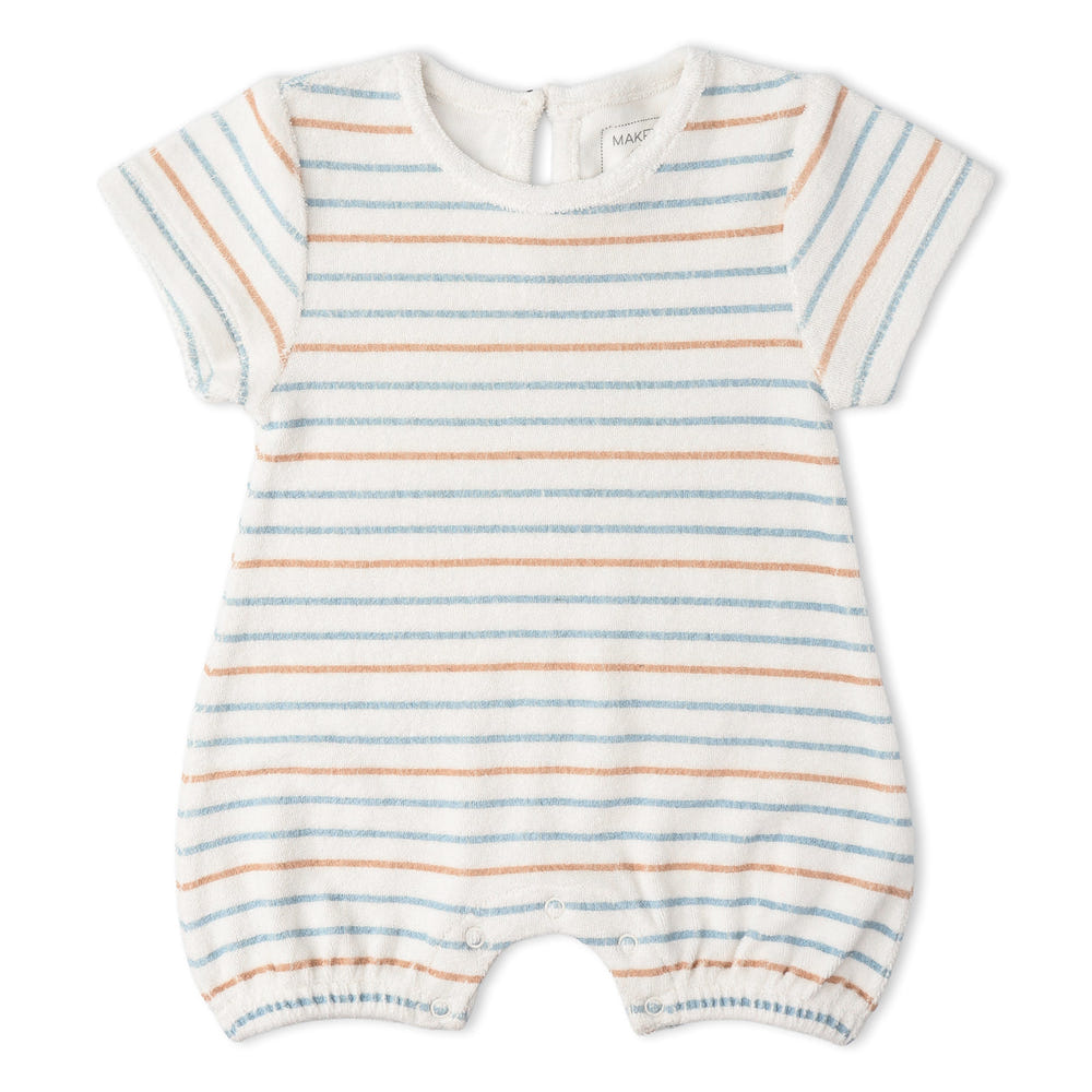 Organic Short Romper - Cabana Stripes