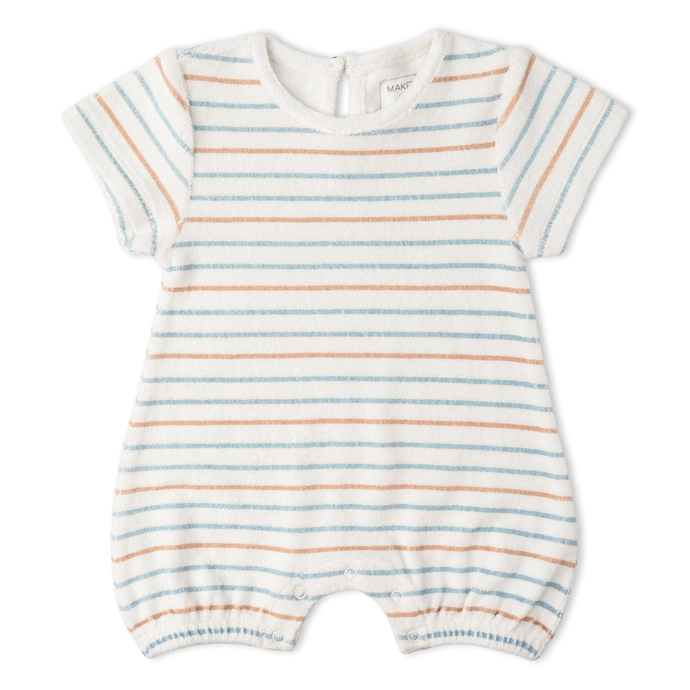 Organic Short Romper - Cabana Stripes