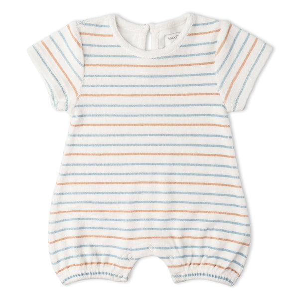 Organic Short Romper - Cabana Stripes