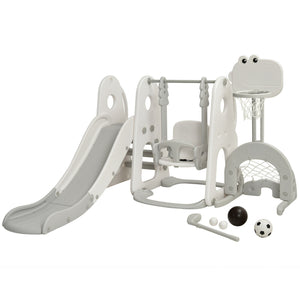 6 in 1 Toddler Slide and Swing Set with Ball Games - Indoor & Outdoor