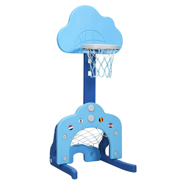 3-in-1 Kids Basketball Hoop Set with Balls - Adjustable Height