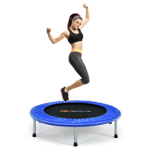 38 Inch Mini Folding Trampoline Portable Leisure Fitness Backboard
