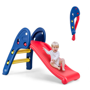 Colorful 2-step folding plastic slide for children, perfect for outdoor play and fun activities.