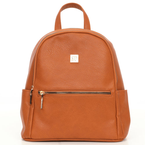Vegan leather mini backpack for babies, The Sleepy Panda Mini, shown from angle 2. Perfect for stylish, on-the-go parents.
