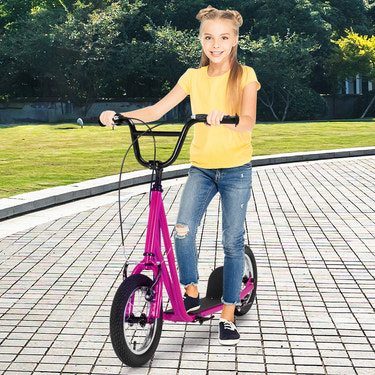 Height Adjustable Kid Kick Scooter with 12 Inch Air Filled Wheel for Kids