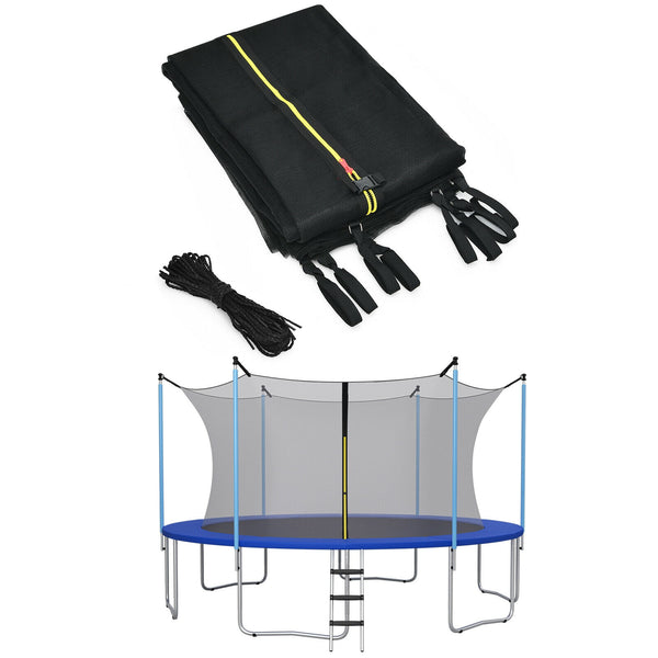10Ft weather-resistant trampoline safety enclosure net for baby toys, shown at a 38-degree angle.