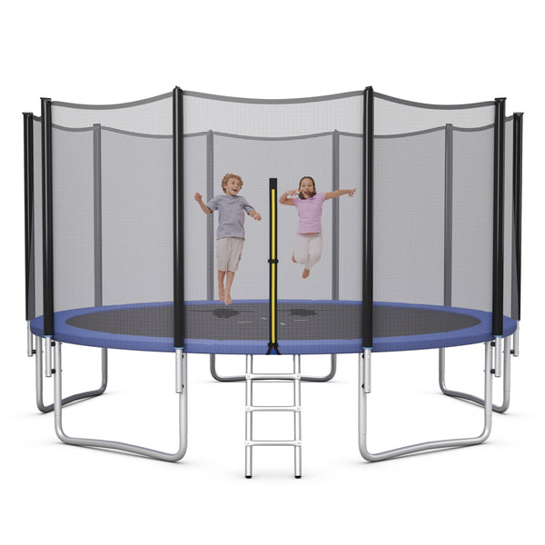 8/10/12/14/15/16 Feet Outdoor Trampoline Bounce Combo with Safety Closure Net Ladder