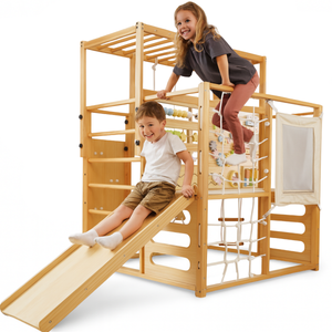 Alpine Adventure Indoor Play Gym: Climber, Slide & Activity Set for Kids - Fun indoor playtime solution.