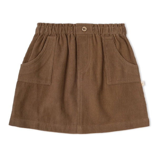 Organic Corduroy Skirt - Brown