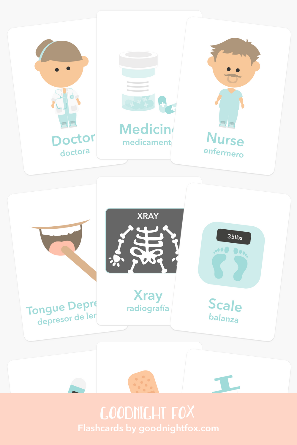 Doctor's Office Flashcards for early learning and sensory play, featuring colorful illustrations for engaging baby education.