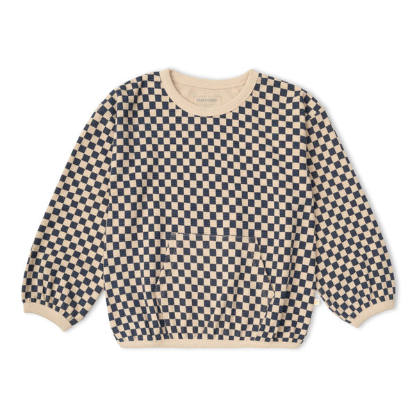 Organic Tee & Pant Slouch Set - Midnight Check