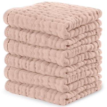 Blush muslin washcloths for babies, soft and gentle for delicate skin, perfect for bath time and everyday use.