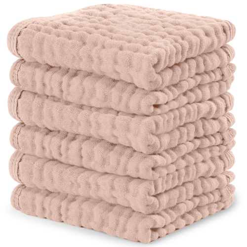 Blush muslin washcloths for babies, soft and gentle for delicate skin, perfect for bath time and everyday use.