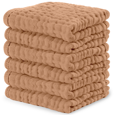 Muslin Washcloths in Caramel