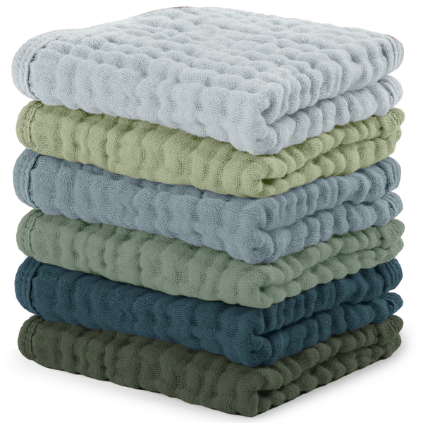 Muslin Washcloths in Multi-Boy