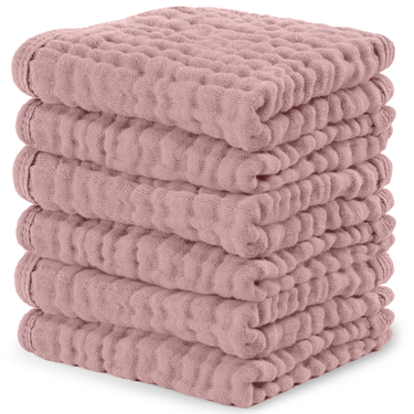 Muslin Washcloths in Mauve