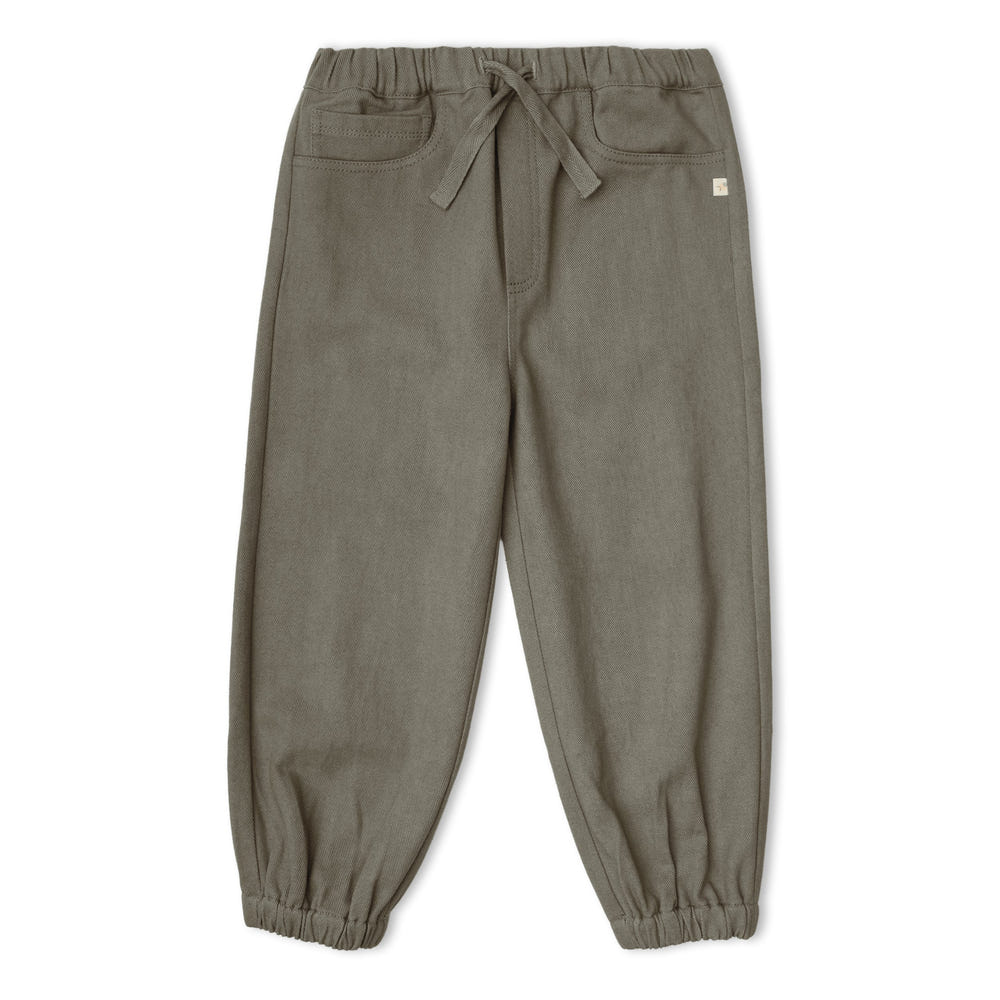 Organic Twill Joggers Pants - Olive
