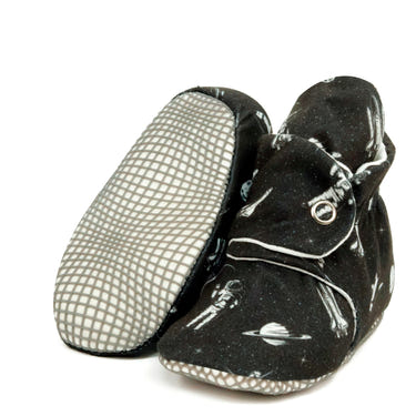 Organic Cotton Baby Booties, Non-Slip Sole, Cotton Newborn Booties Home Nursery Shoes, Dark Space