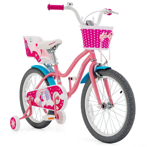 Kids Bicycle with Training Wheels and Basket for Boys and Girls Age 3-9 Years