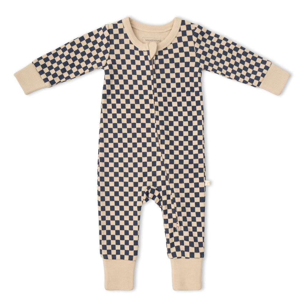 Organic 2-Way Zip Romper - Midnight Check