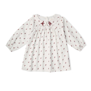 Organic Peter Pan Collar Dress - Forest Scatter
