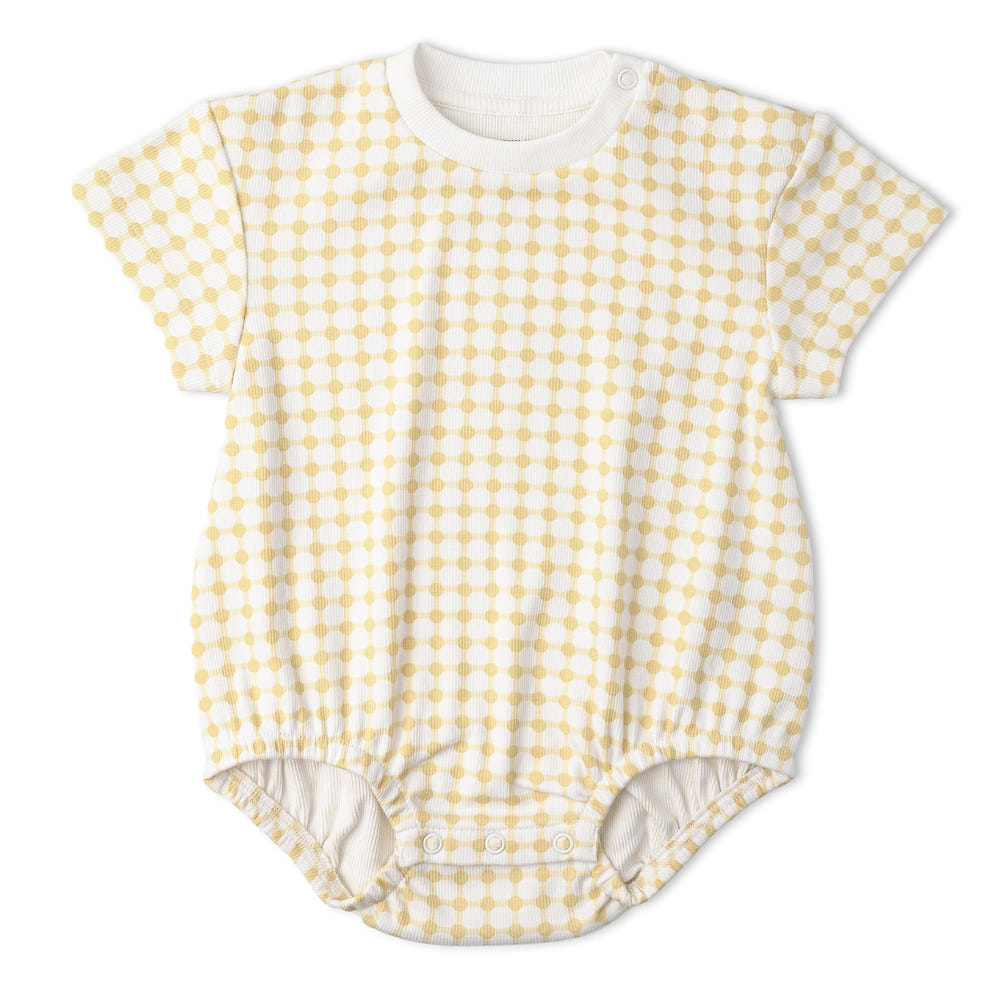 Organic Short Sleeve Bubble Romper - Dotty Gingham