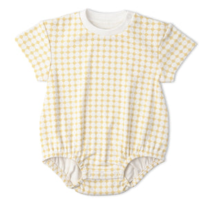 Organic Short Sleeve Bubble Romper - Dotty Gingham