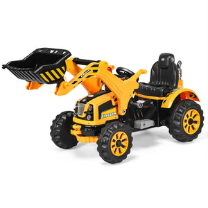 12V battery-powered kids ride-on dumper truck, fun toy for outdoor play, angle view showcasing design and features.