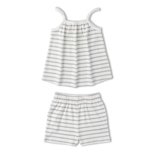 Organic Tank Top & Shorts Set - Fog Stripes