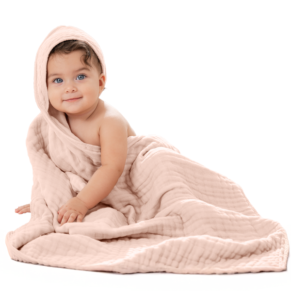 Baby Hooded Towels in Blush